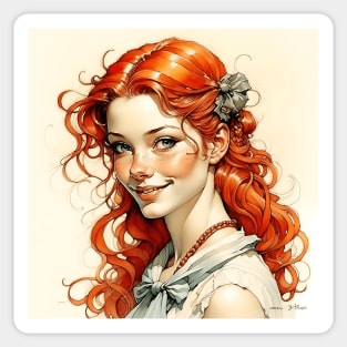 [AI Art] Beautiful ginger girl Sticker